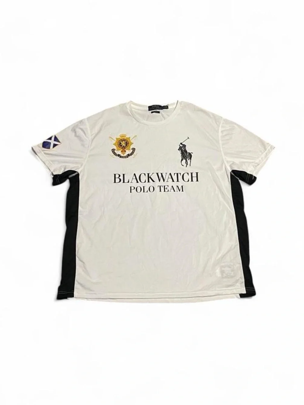 Polo Ralph Lauren Blackwatch Team Shirt Mens XL White Custom Fit Big Pony Crest